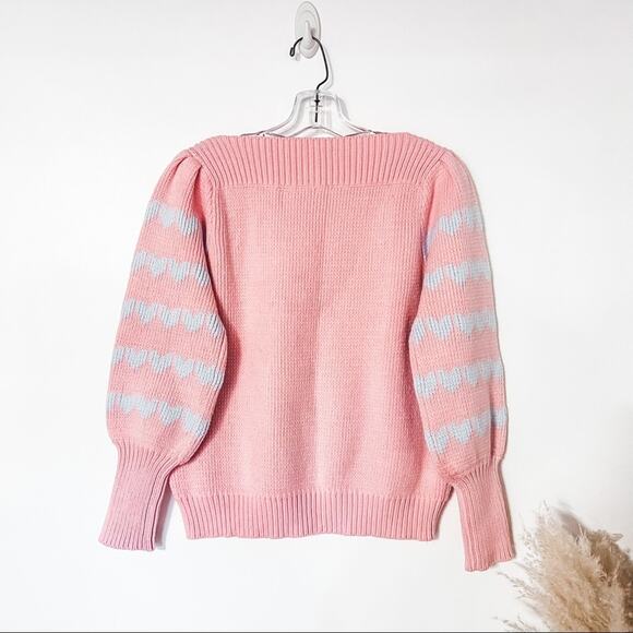 LoveShackFancy Gizela Pullover Sweater Size M In Fairy Forest Multi Hearts Print - Picture 12 of 16